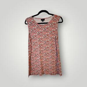 J. JILL Wherever Collection Paisley Print Tank Top Slit Red Pink M ktp043261